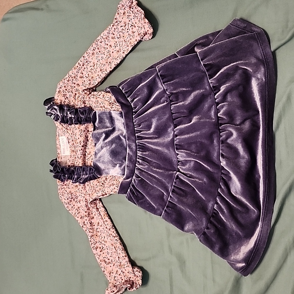 Iris & Ivy Dress, Floral and Satin, Pre-owned, Size 12 months